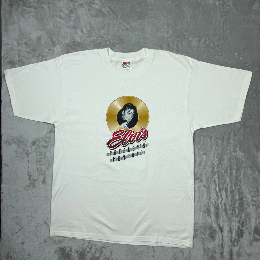 Vintage Elvis Presley Memphis Crewneck T‎ Shirt Adult XL White USA Made